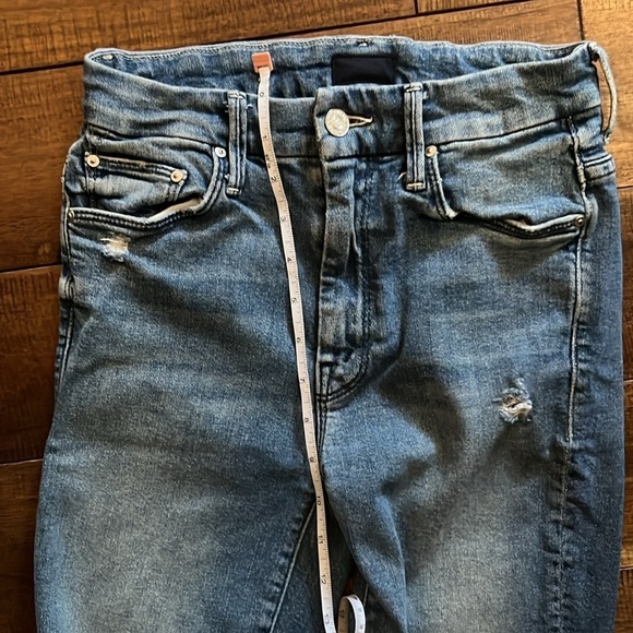 MOTHER High Waisted Looker Ankle Chew Rainbow Jeans in Learning To Hula Size 24 - Picture 14 of 14